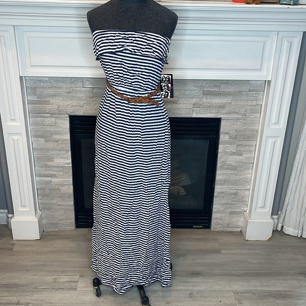 NWT Trixxi Navy and White Striped Dress Size XS
